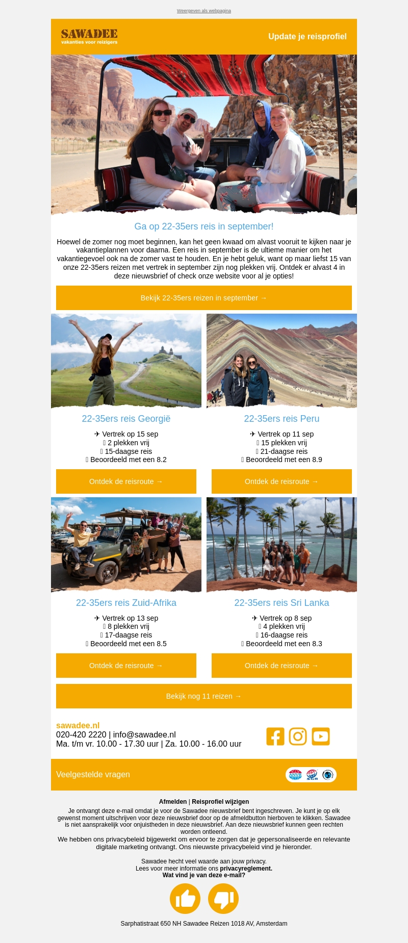 Al plannen voor september? Al plannen voor september?