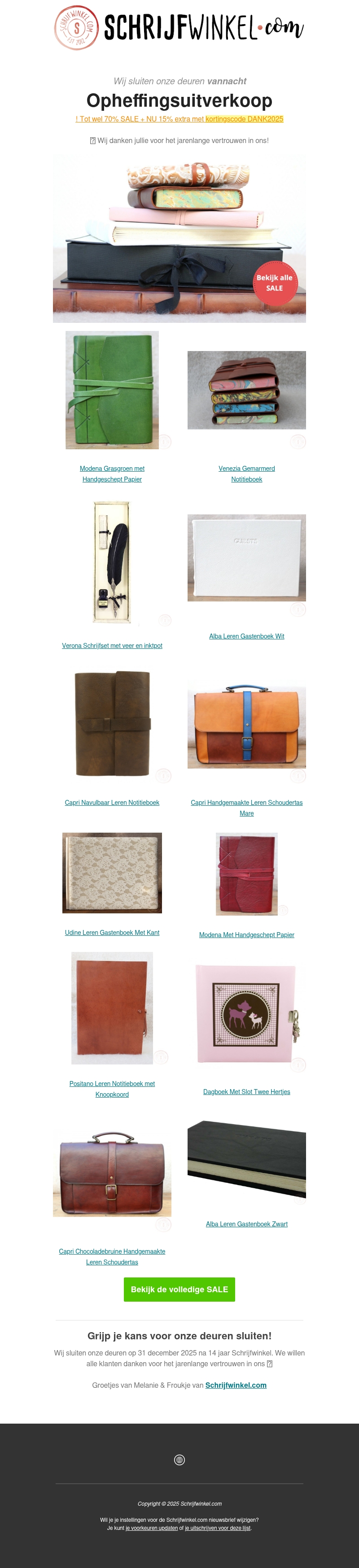 OPHEFFINGSUITVERKOOP: nog maar een paar uur! OPHEFFINGSUITVERKOOP: nog maar een paar uur!
