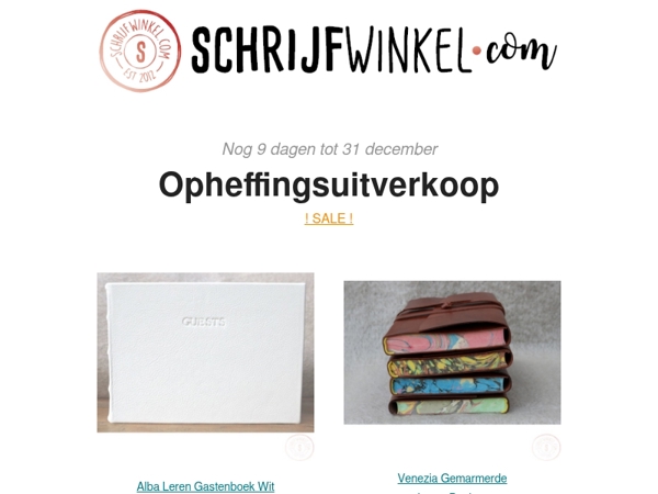 Nog 9 dagen OPHEFFINGSUITVERKOOP en dan sluiten wij onze deuren