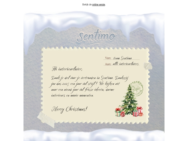 Kerst met Sentimo: warm, stijlvol en tijdloos