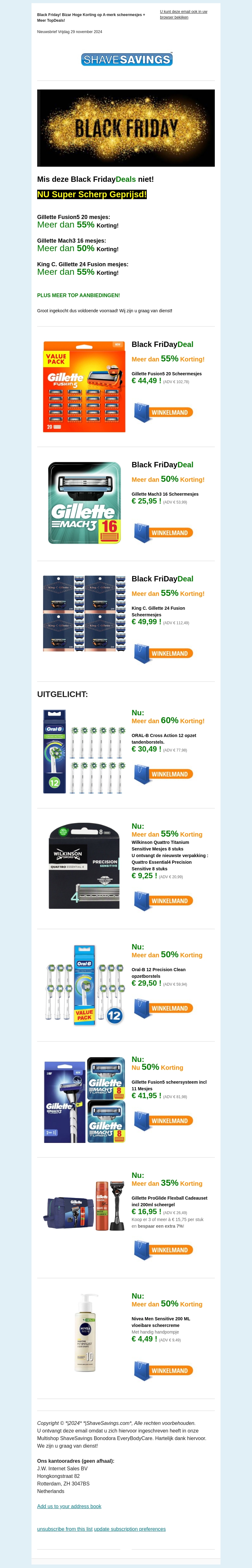 >>SUPER BlackFridayDeals!<< o.a. Gillette Fusion5 en Mach3 mesjes meer dan 50% KORTING! + meer TOP AANBIEDINGEN! >>SUPER BlackFridayDeals!<< o.a. Gillette Fusion5 en Mach3 mesjes meer dan 50% KORTING! + meer TOP AANBIEDINGEN!