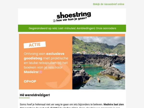 Ontdek onze nieuwe reis Madeira + ontvang een exclusieve goodiebag✨