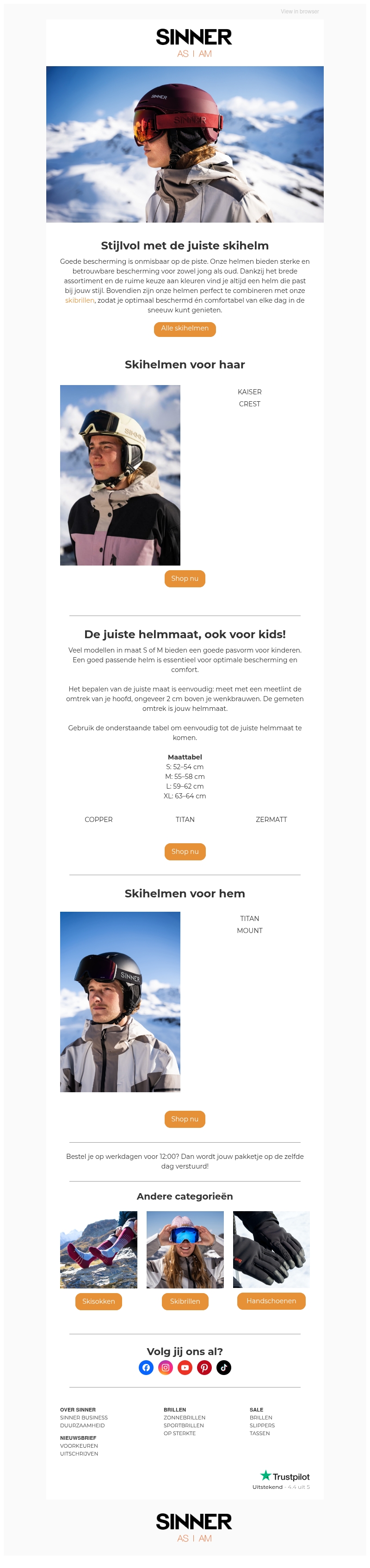 Skibrillen en -helmen voor het hele gezin Skibrillen en -helmen voor het hele gezin