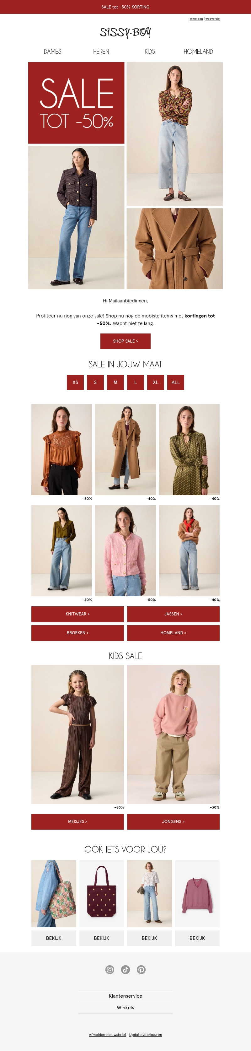 SALE in jouw maat SALE in jouw maat
