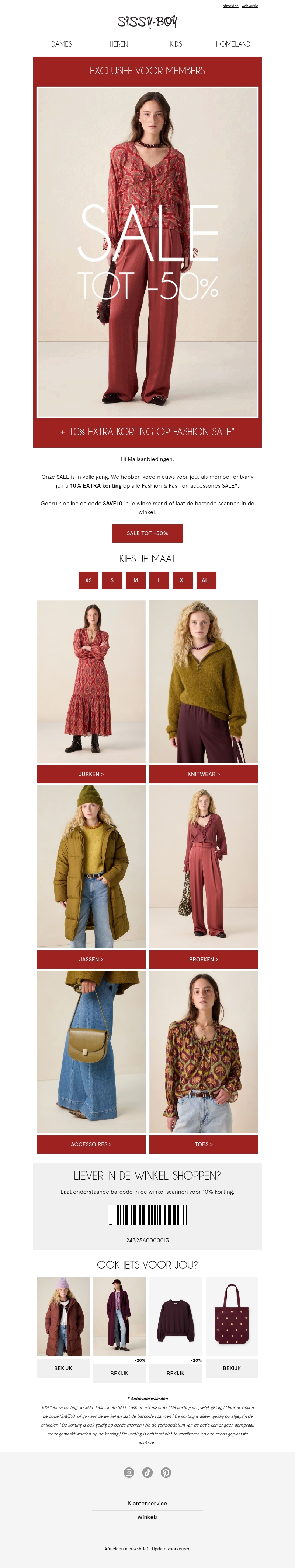 Sale tot -50% | 10% extra korting voor members! Sale tot -50% | 10% extra korting voor members!