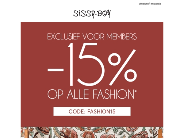 Exclusief 15% korting voor jou!