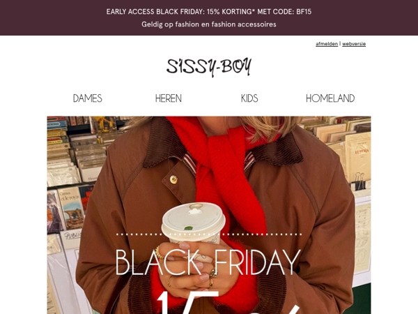 Early Access 15% korting* | Black Friday