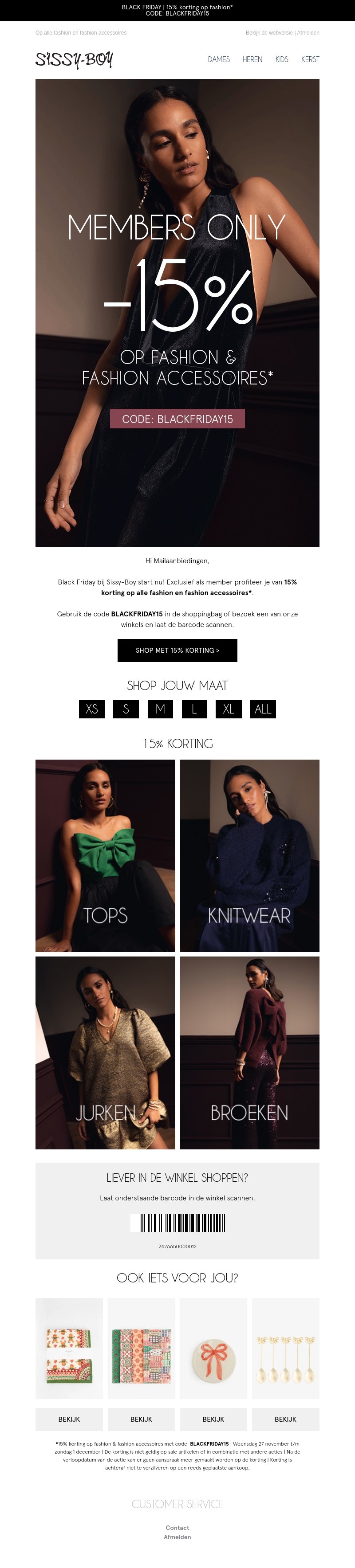 Exclusief voor members: 15% korting Exclusief voor members: 15% korting