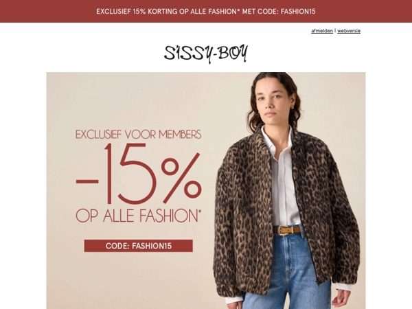 Speciaal voor jou: 15% korting