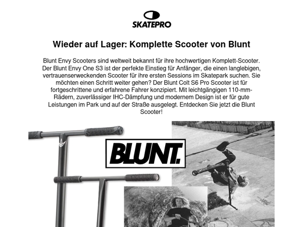 Wieder auf Lager: Blunt Scooters