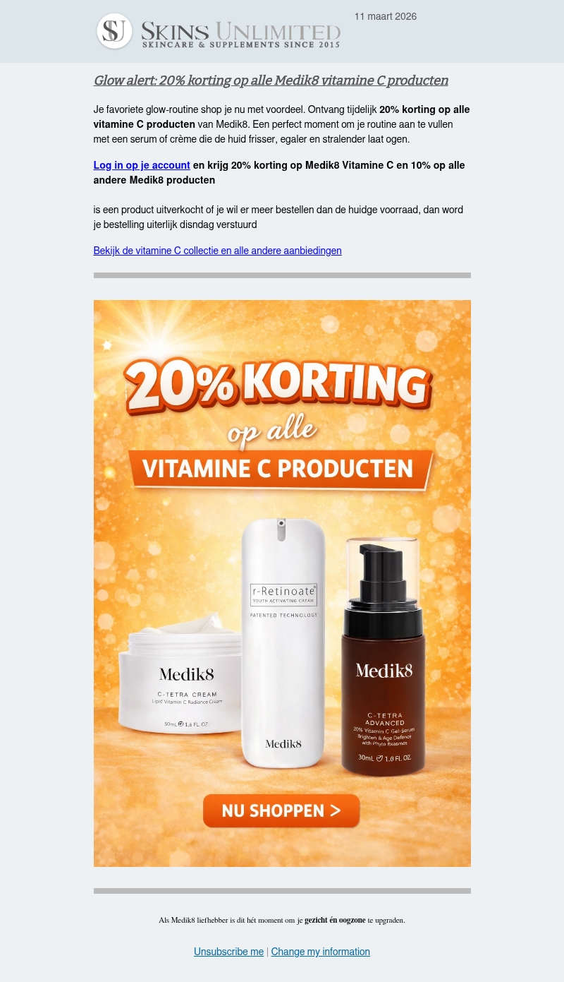 🪄✨Glow met 20% korting op alle Medik8 producten met Vitamine C 🪄✨Glow met 20% korting op alle Medik8 producten met Vitamine C