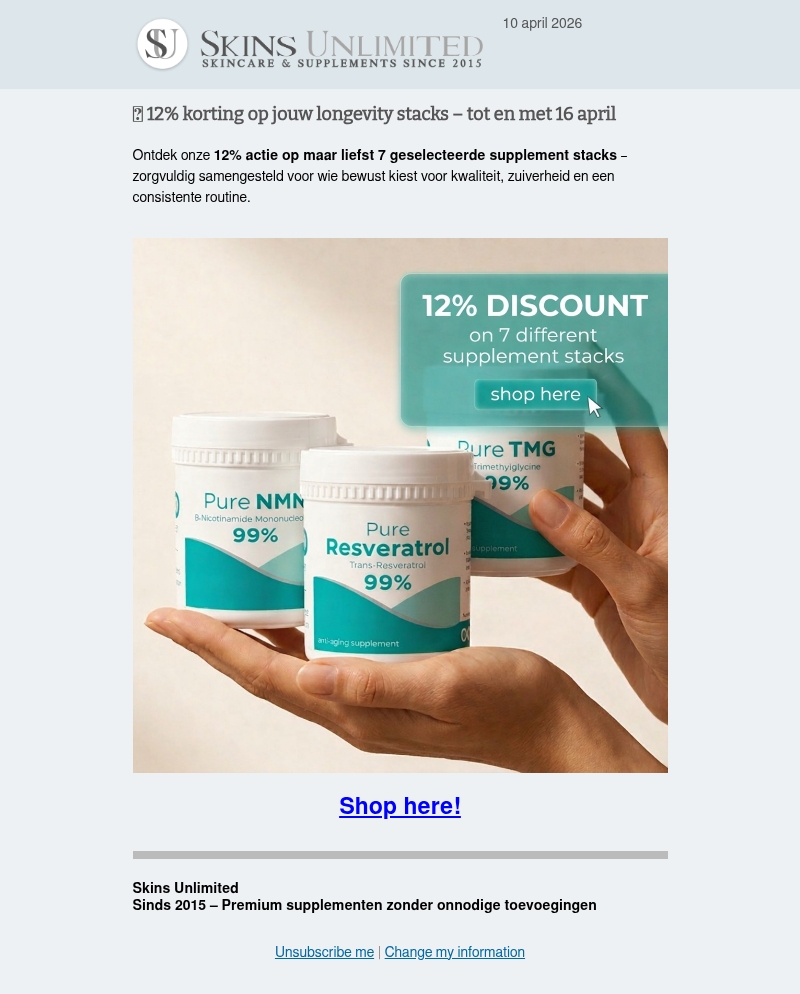🔥 12% korting op jouw longevity stacks 🔥 12% korting op jouw longevity stacks