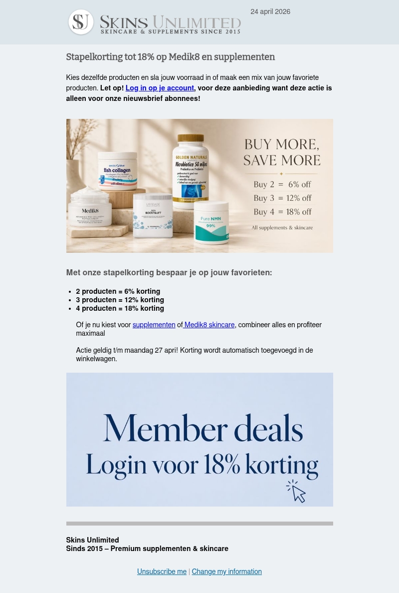 tot 18% korting op alles - Medik8 - Hansen - Laviesage -echt alles tot 18% korting op alles - Medik8 - Hansen - Laviesage -echt alles