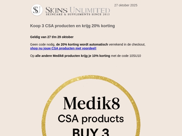 Koop 3 producten en krijg 20% korting