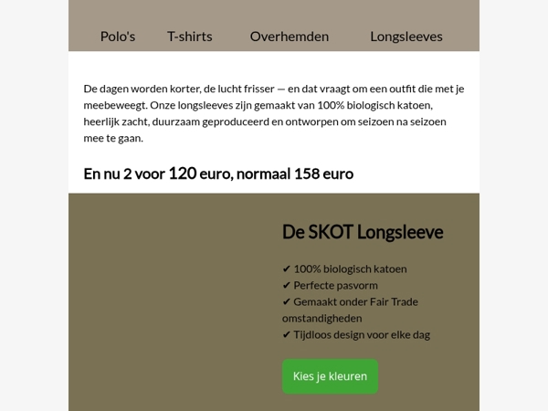 🍁 Twee keer warmte, één bewuste keuze – 2 longsleeves voor €120