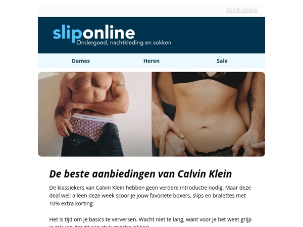 Nu, 10% extra korting op Calvin Klein