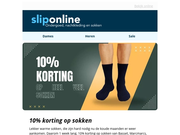 10% korting op sokken van topmerken