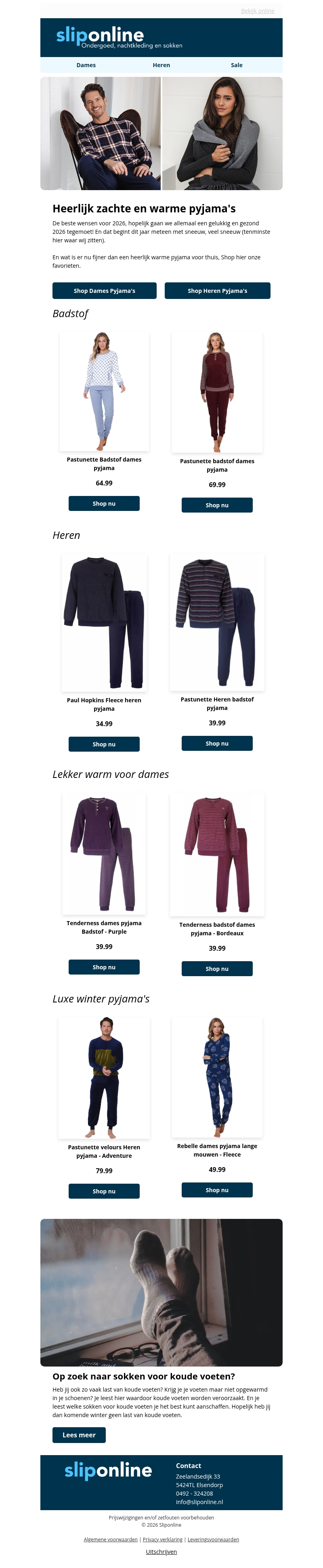 Lekker warme Pyjama's voor Thuis Lekker warme Pyjama's voor Thuis