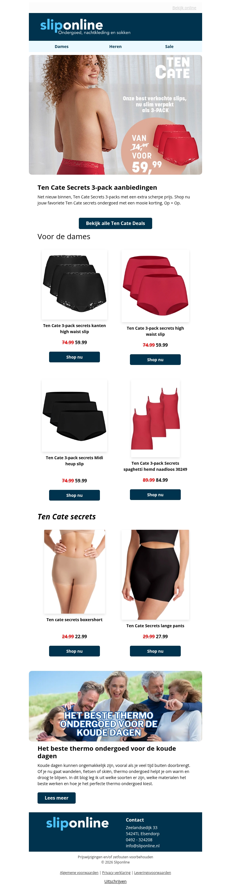 Nieuwe Ten Cate Secrets aanbiedingen Nieuwe Ten Cate Secrets aanbiedingen