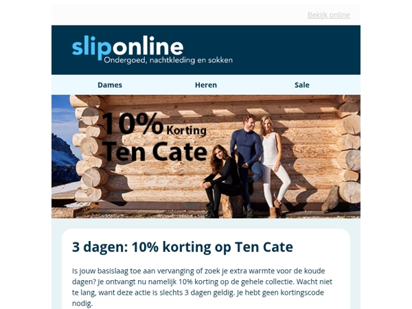 3 Dagen: 10% korting op Ten Cate