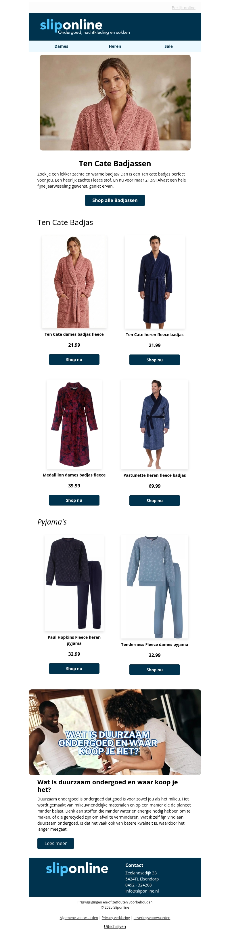 Ten Cate Fleece Badjassen voor €21,99 Ten Cate Fleece Badjassen voor €21,99