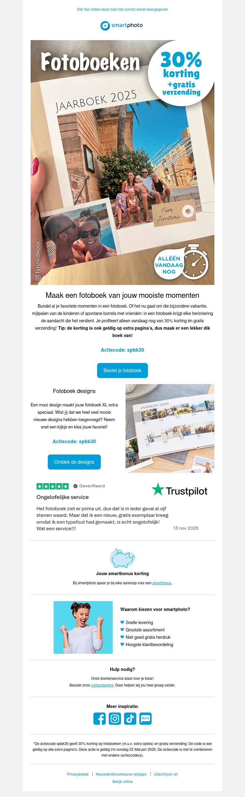 Hi, laatste dag: 30% korting op fotoboeken Hi, laatste dag: 30% korting op fotoboeken