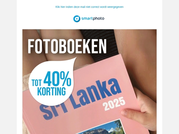 , tot 40% korting op fotoboeken