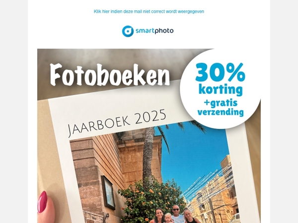 Hi, 72 uurs deal: 30% korting op fotoboeken + gratis verzending