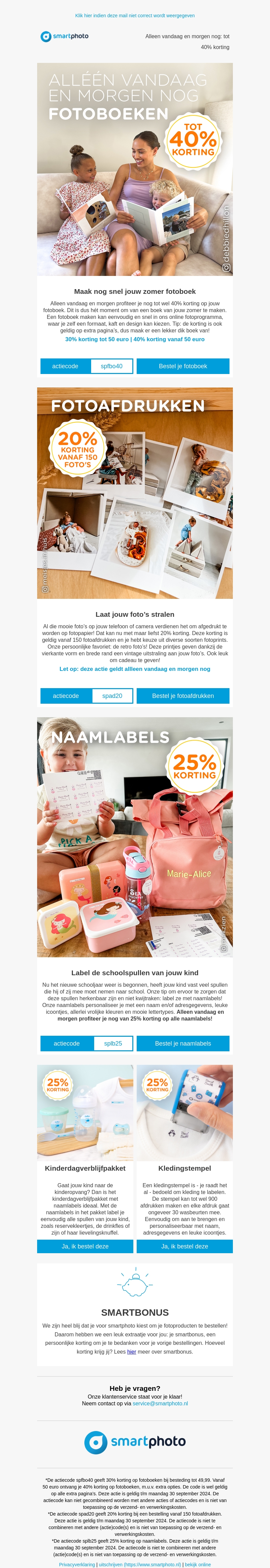 Alleen vandaag en morgen nog: tot 40% korting Alleen vandaag en morgen nog: tot 40% korting