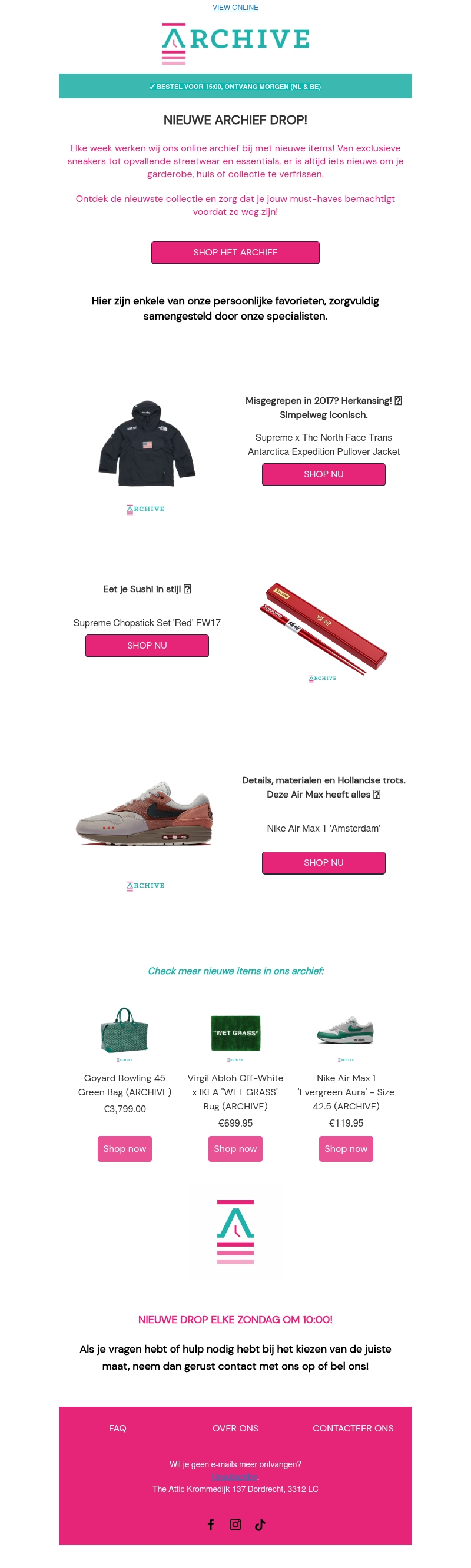 Welkom in ons archief, van Goyard tot aan Air Max 1. Welkom in ons archief, van Goyard tot aan Air Max 1.