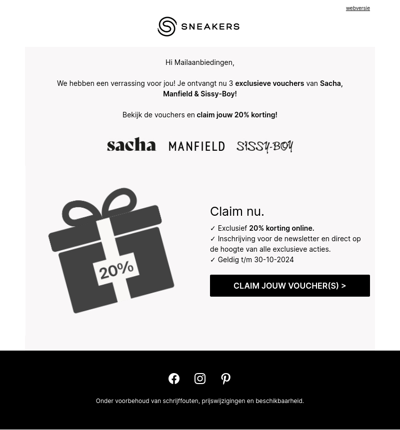 Er staan 3 vouchers voor je klaar Er staan 3 vouchers voor je klaar