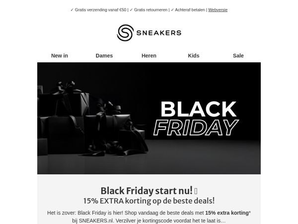 BLACK FRIDAY 🖤 Extra korting bij SNEAKERS.nl!