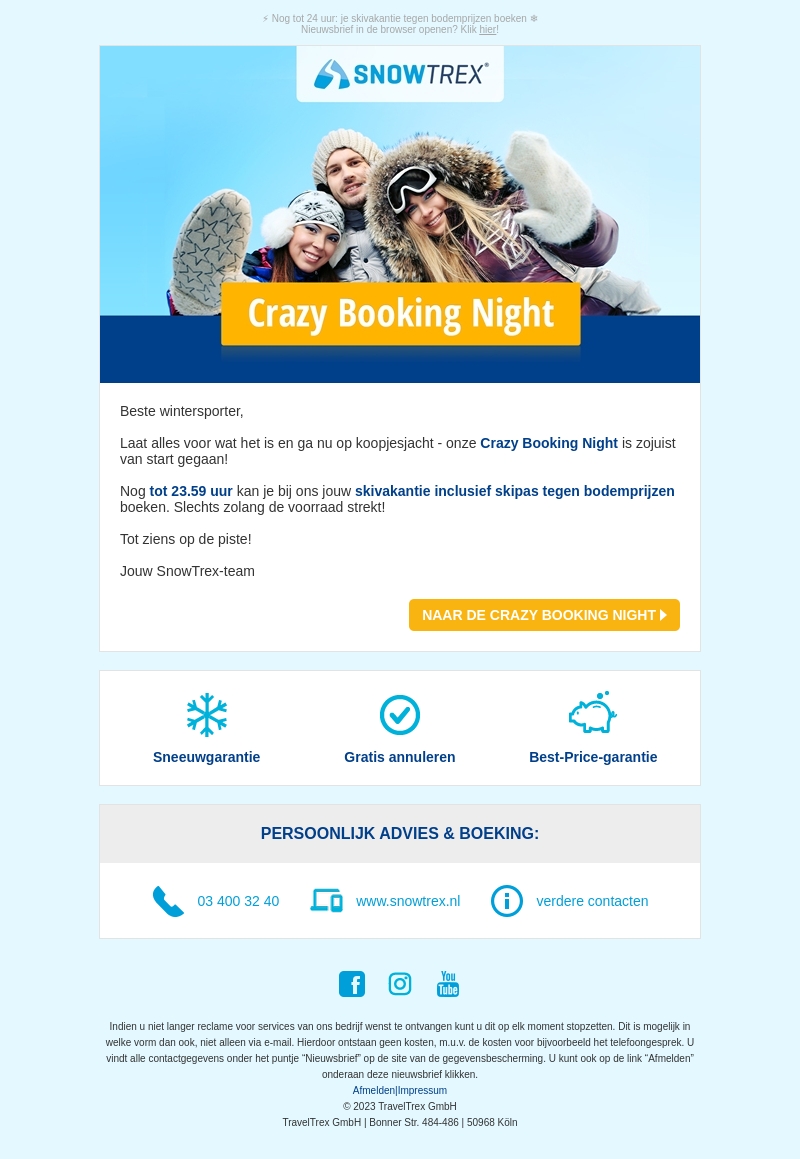 ❄ De Crazy Booking Night is net begonnen ❄ De Crazy Booking Night is net begonnen