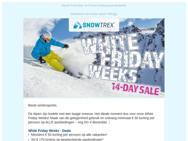 💥 De beste White Friday Weeks-aanbiedingen! - Een week skivakantie vanaf 119 euro!