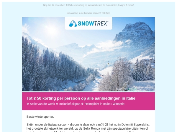 ❄ Zon, skiën & optimaal genieten: Alle deals in Italië sterk afgeprijsd! ☀️
