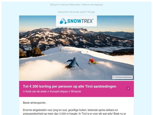 ❄ Skivakantie in Tirol: 7 nachten al vanaf 279 euro per persoon