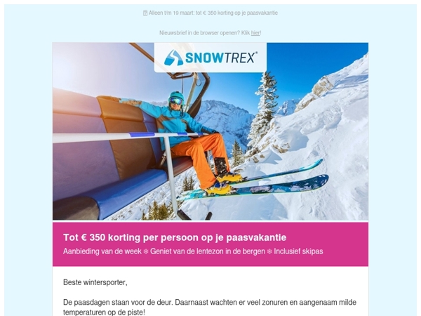 ❄ Last minute Pasen: 7 nachten incl. skipas vanaf 149 euro in de sneeuw