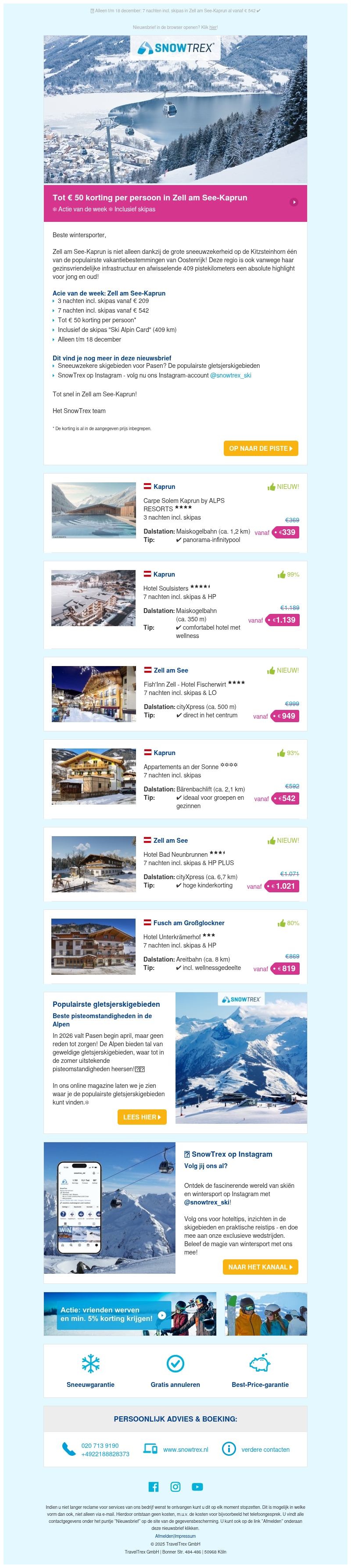 ❄ Skivakantie in Zell am See-Kaprun: tot 50 euro korting per persoon op alle aanbiedingen ❄ Skivakantie in Zell am See-Kaprun: tot 50 euro korting per persoon op alle aanbiedingen