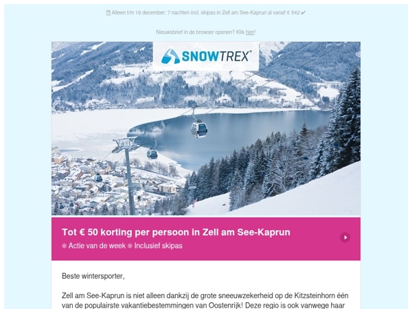 ❄ Skivakantie in Zell am See-Kaprun: tot 50 euro korting per persoon op alle aanbiedingen