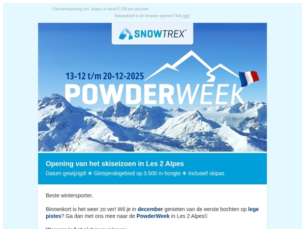 ❄ Alle deals afgeprijsd: Powderweek in Les 2 Alpes