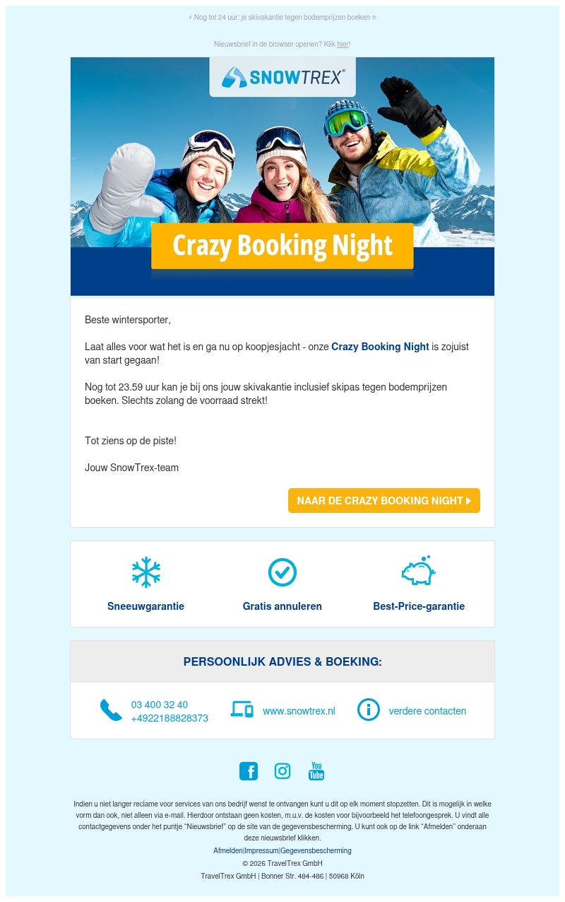 ❄ De Crazy Booking Night is net begonnen ❄ De Crazy Booking Night is net begonnen