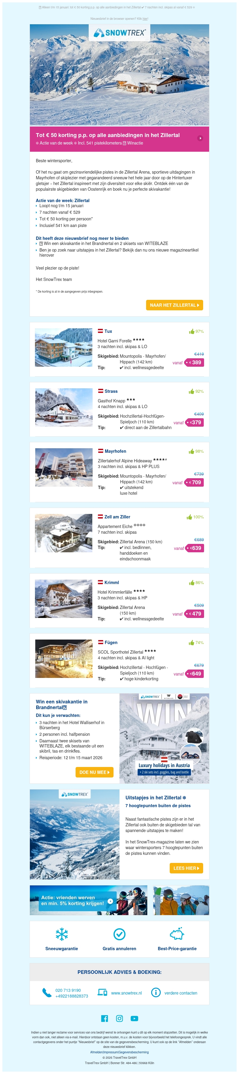 ❄ Zillertal: tot 50 euro korting per persoon op alle aanbiedingen ❄ Zillertal: tot 50 euro korting per persoon op alle aanbiedingen