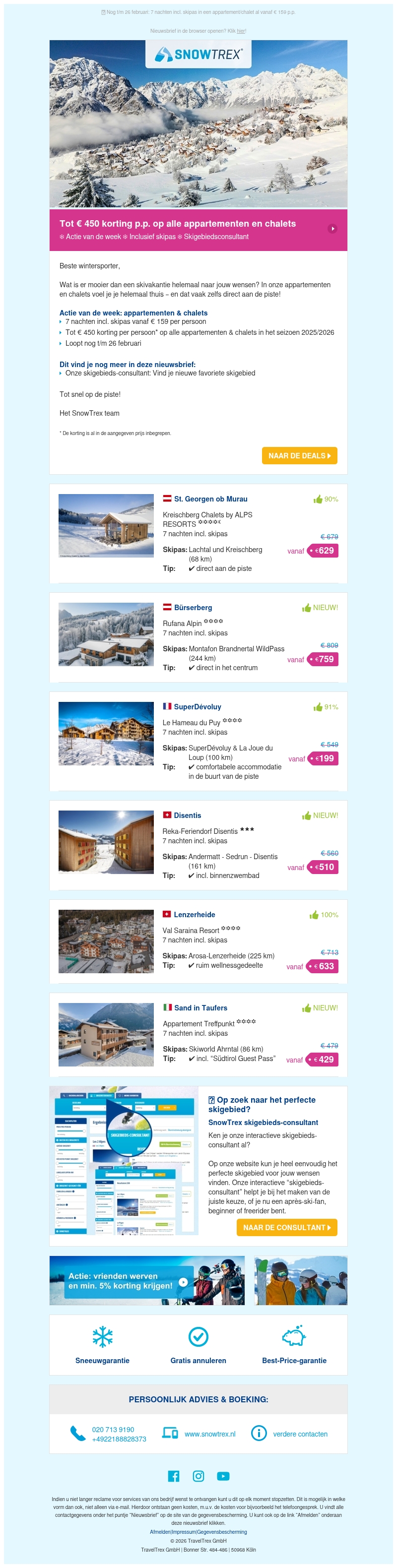 ❄ Appartementen & chalets: Tot 450 euro korting per persoon op alle deals ❄ Appartementen & chalets: Tot 450 euro korting per persoon op alle deals
