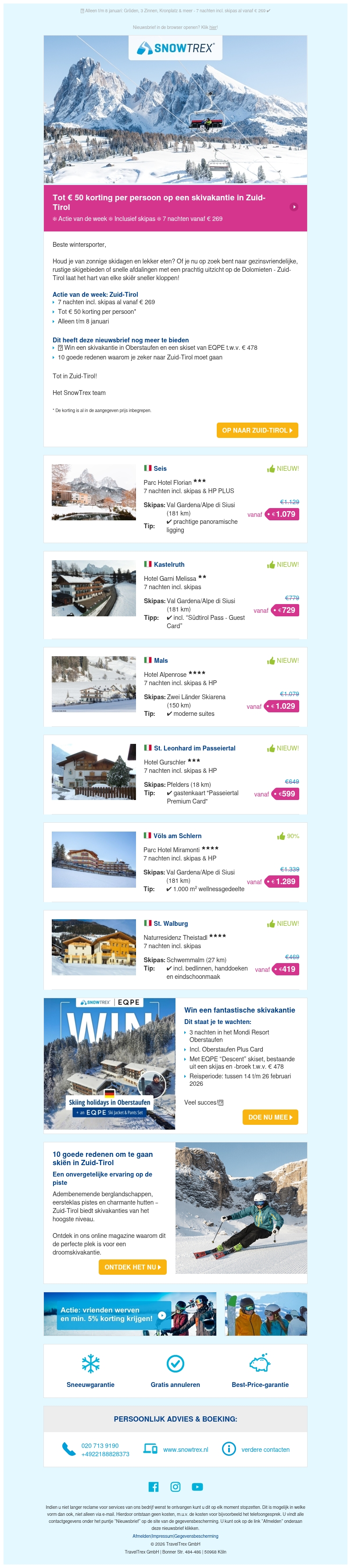 ❄ Skivakantie in Zuid-Tirol: tot 50 euro korting per persoon op alle aanbiedingen ❄ Skivakantie in Zuid-Tirol: tot 50 euro korting per persoon op alle aanbiedingen