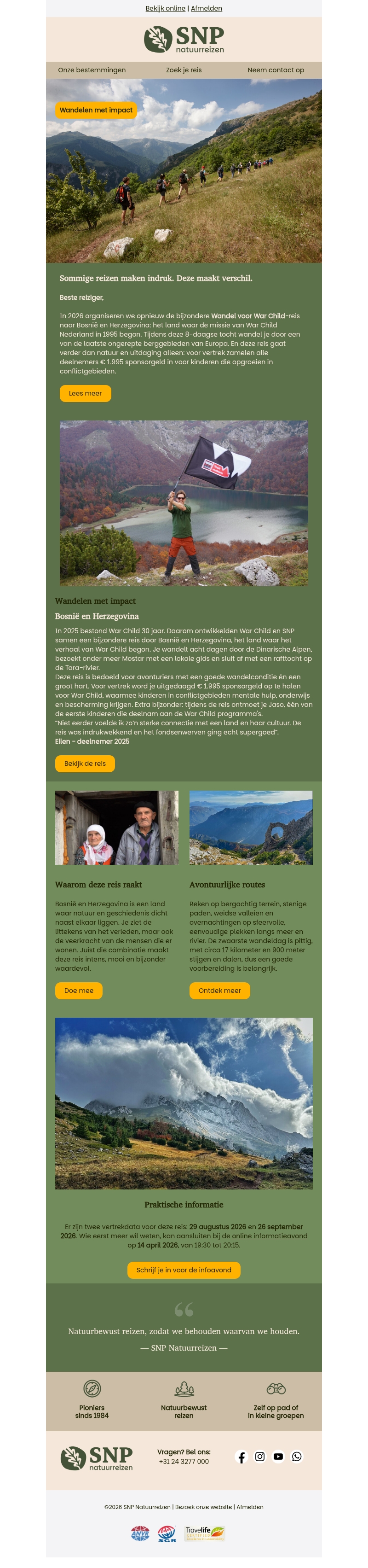 SNP Special: Wandel voor War Child SNP Special: Wandel voor War Child