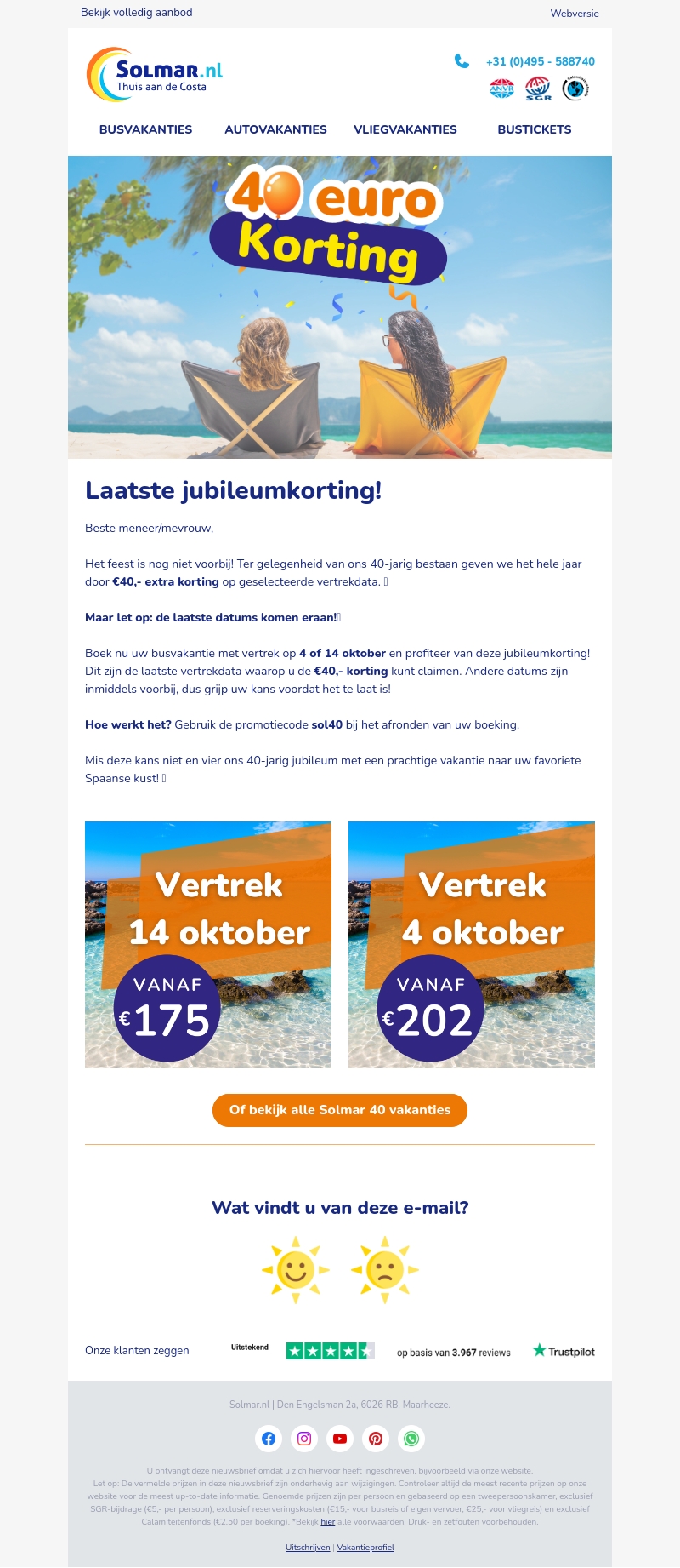 Laatste kans op €40 korting! Laatste kans op €40 korting!