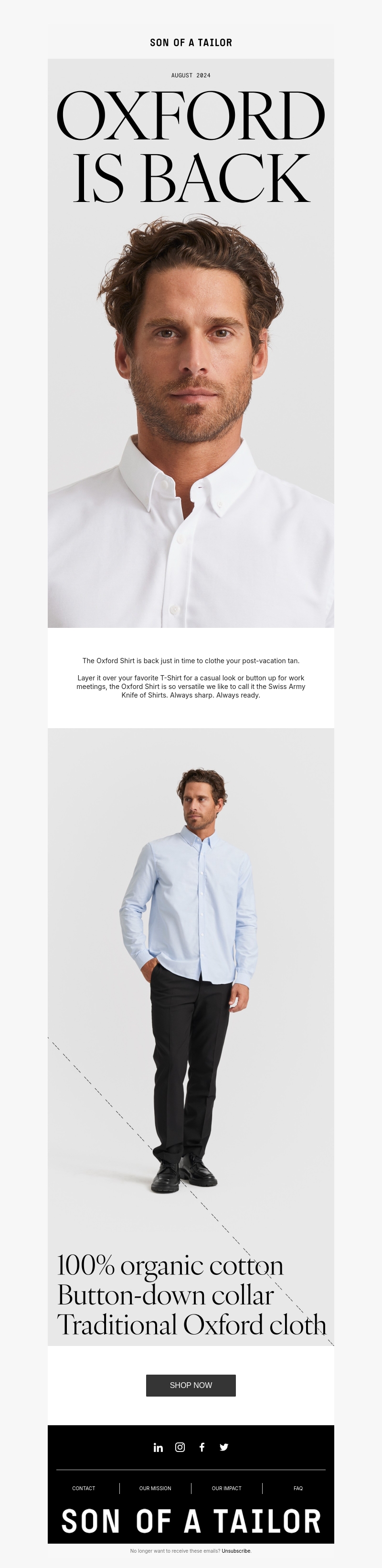 The Oxford Shirt is back! The Oxford Shirt is back!