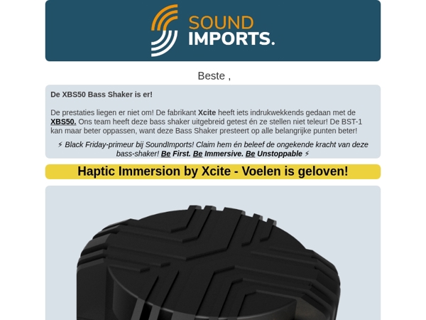 🖤 Black Friday - De XBS50 Bass Shaker is binnen!