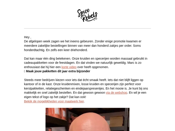 Zakelijk bestellen? Dat kan ook bij Spice Rebels