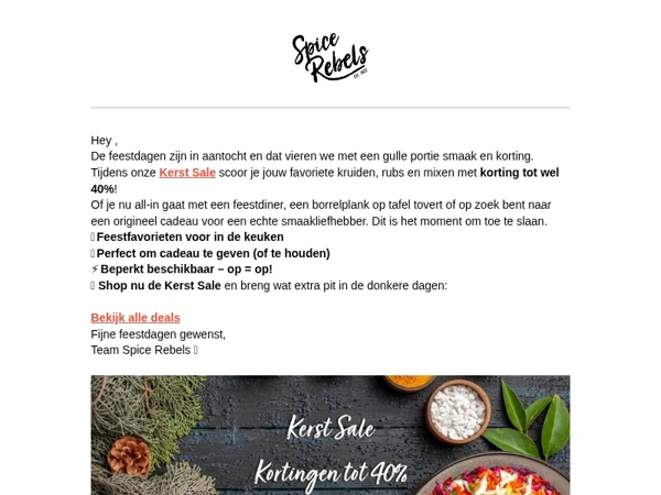 Kerst Sale - kortingen tot 40%